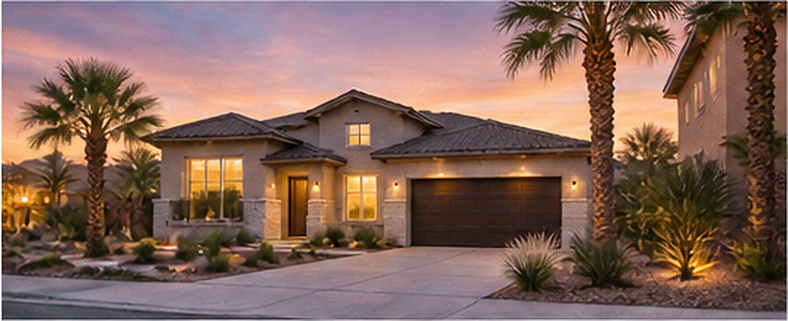 Las Vegas home at twilight